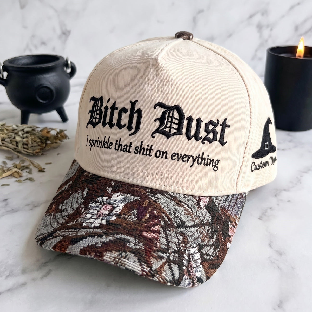 Bitch Dust Pumpkin Tapestry Brim Hat