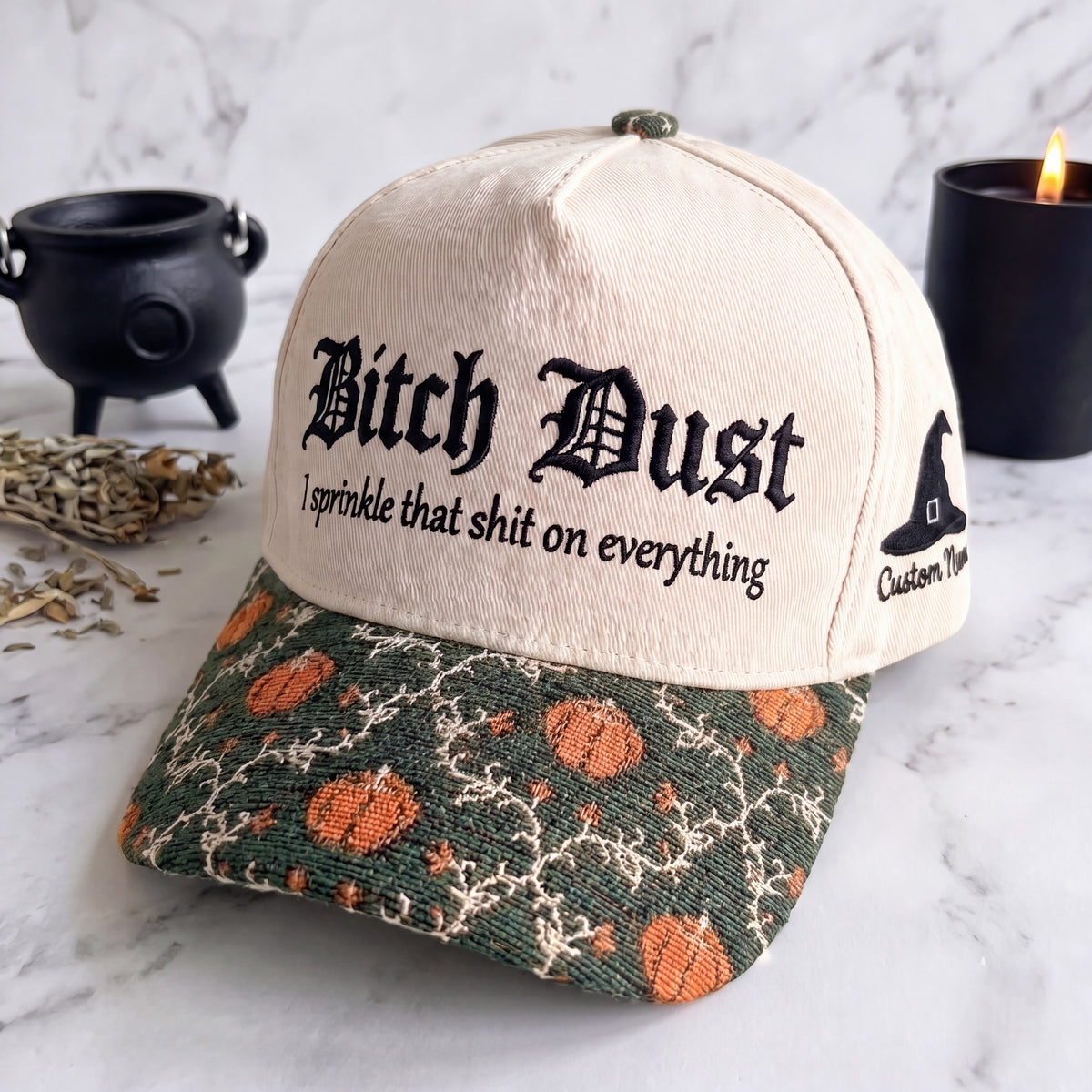 Bitch Dust Pumpkin Tapestry Brim Hat
