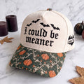 I Could Be Meaner Pumpkin Tapestry Brim Hat