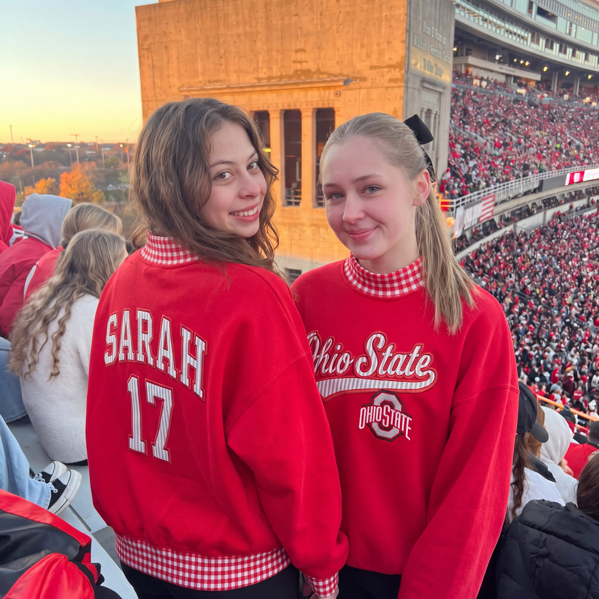 Colleges Appliqué Gingham Mockneck