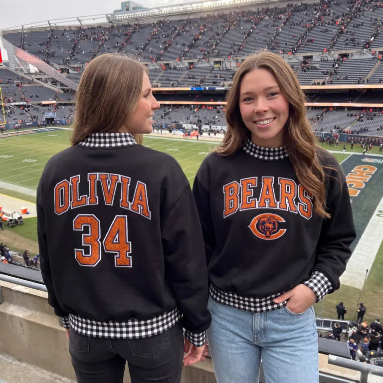 States Appliqué Gingham Mockneck