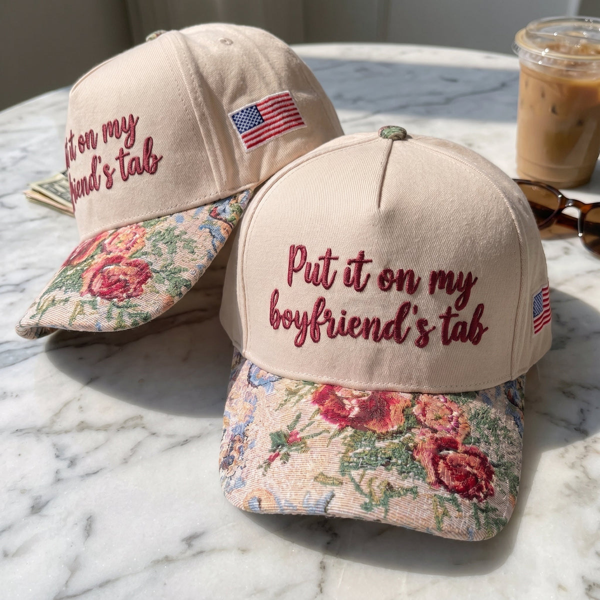 Put It On My Boyfriend's Tab FLoral Hat