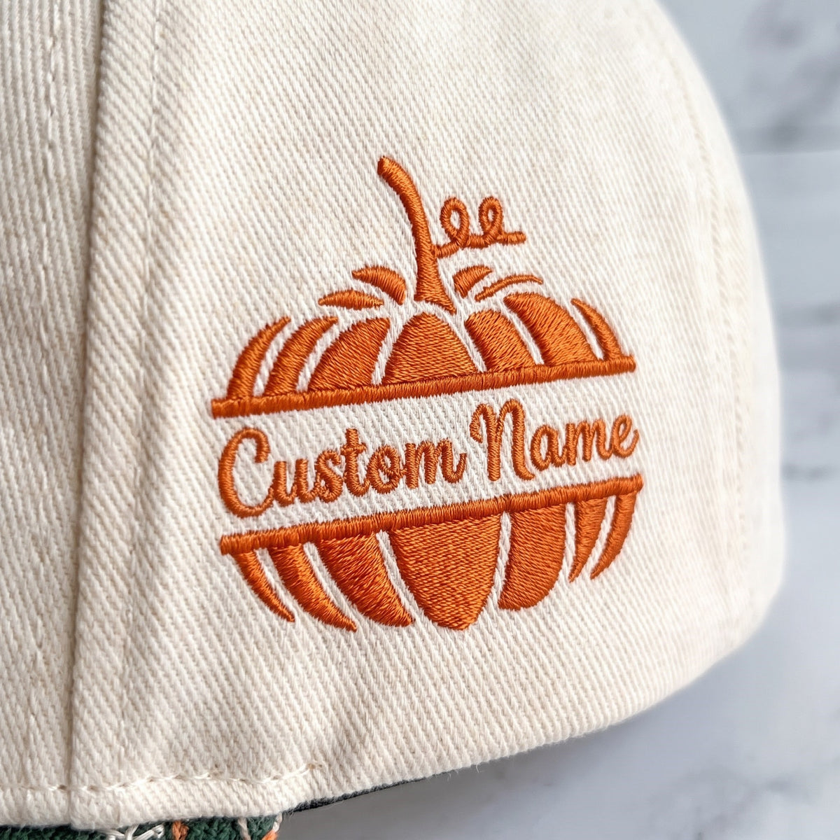 Spooky Goose Pumpkin Tapestry Brim Hat