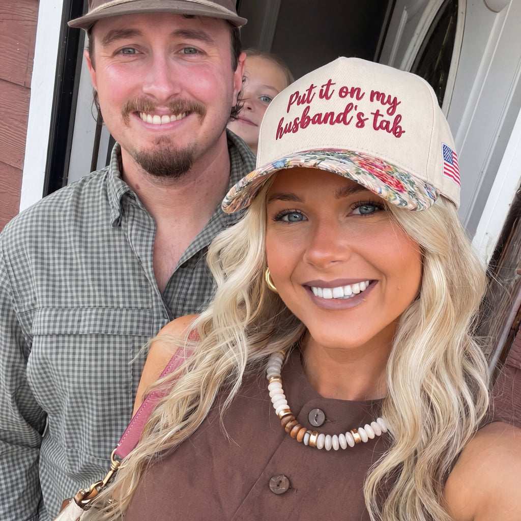 My Husband's Tab FLoral Hat
