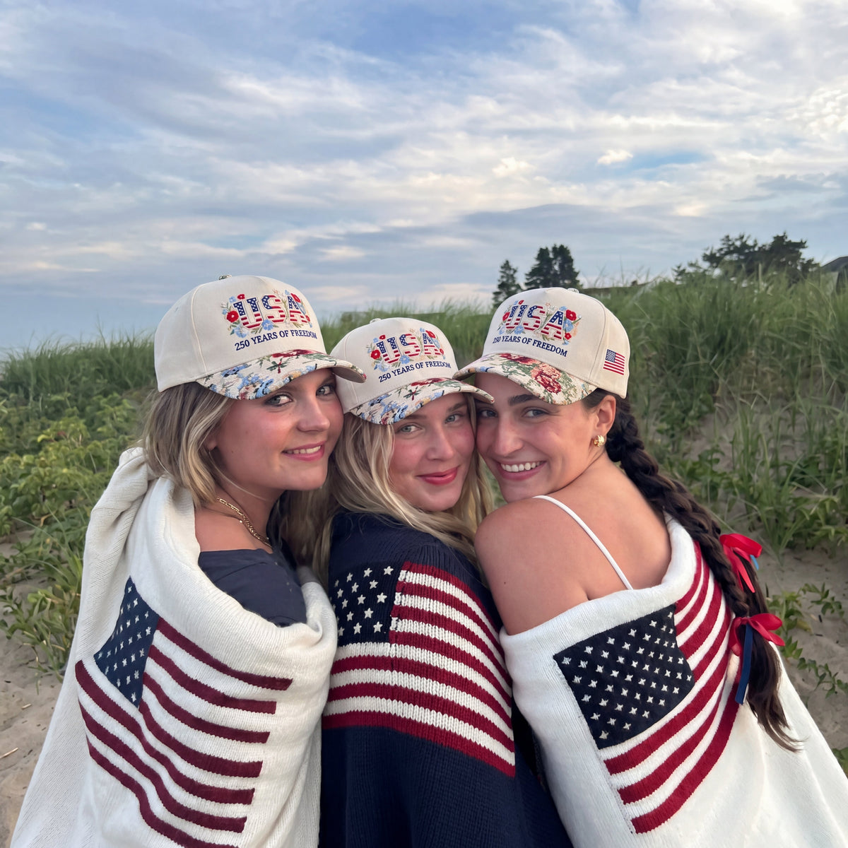 Custom Name USA Spring FLoral Hat