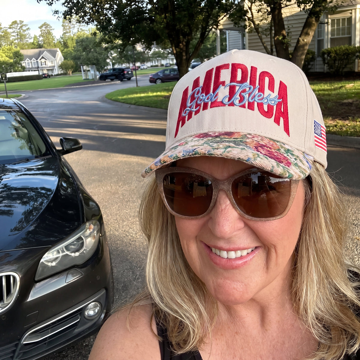 Jesus Bless America FLoral Hat