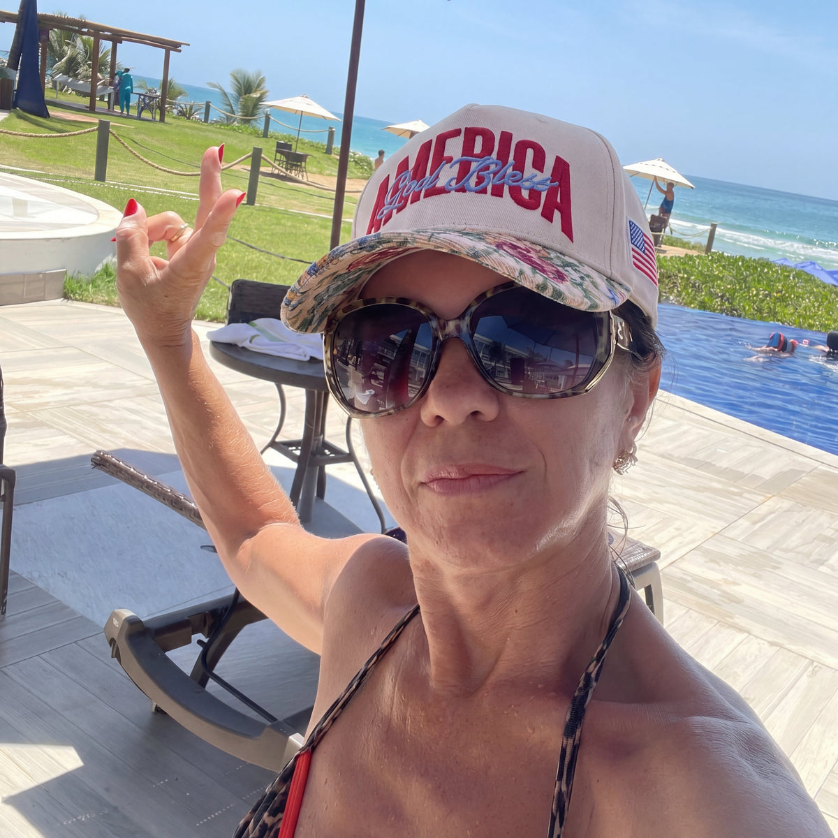 Jesus Bless America FLoral Hat
