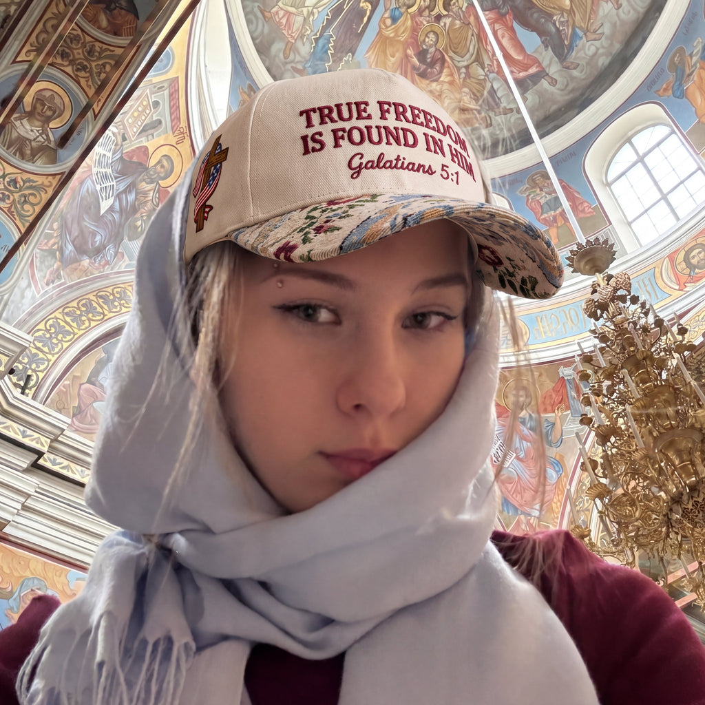 True Freedom Is Found In Him FLoral Hat