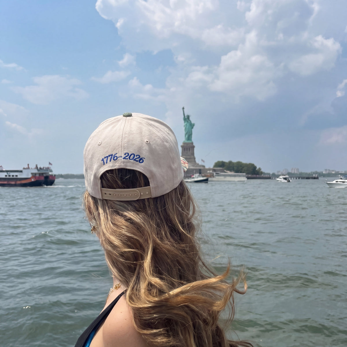 Summer Flower USA Flag FLoral Hat