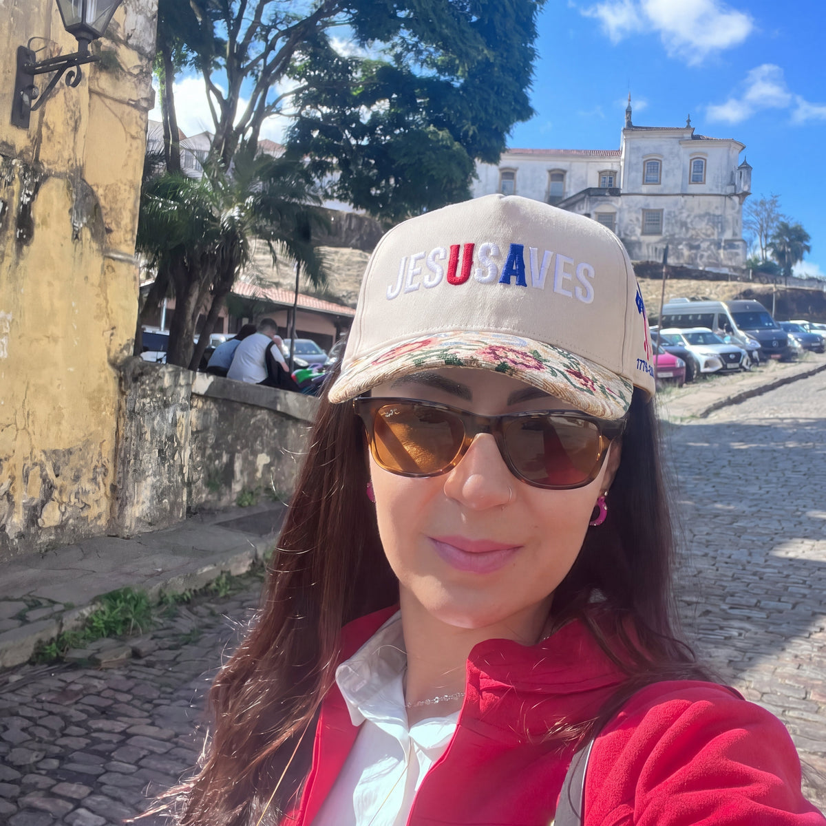 Jesus Save USA FLoral Hat