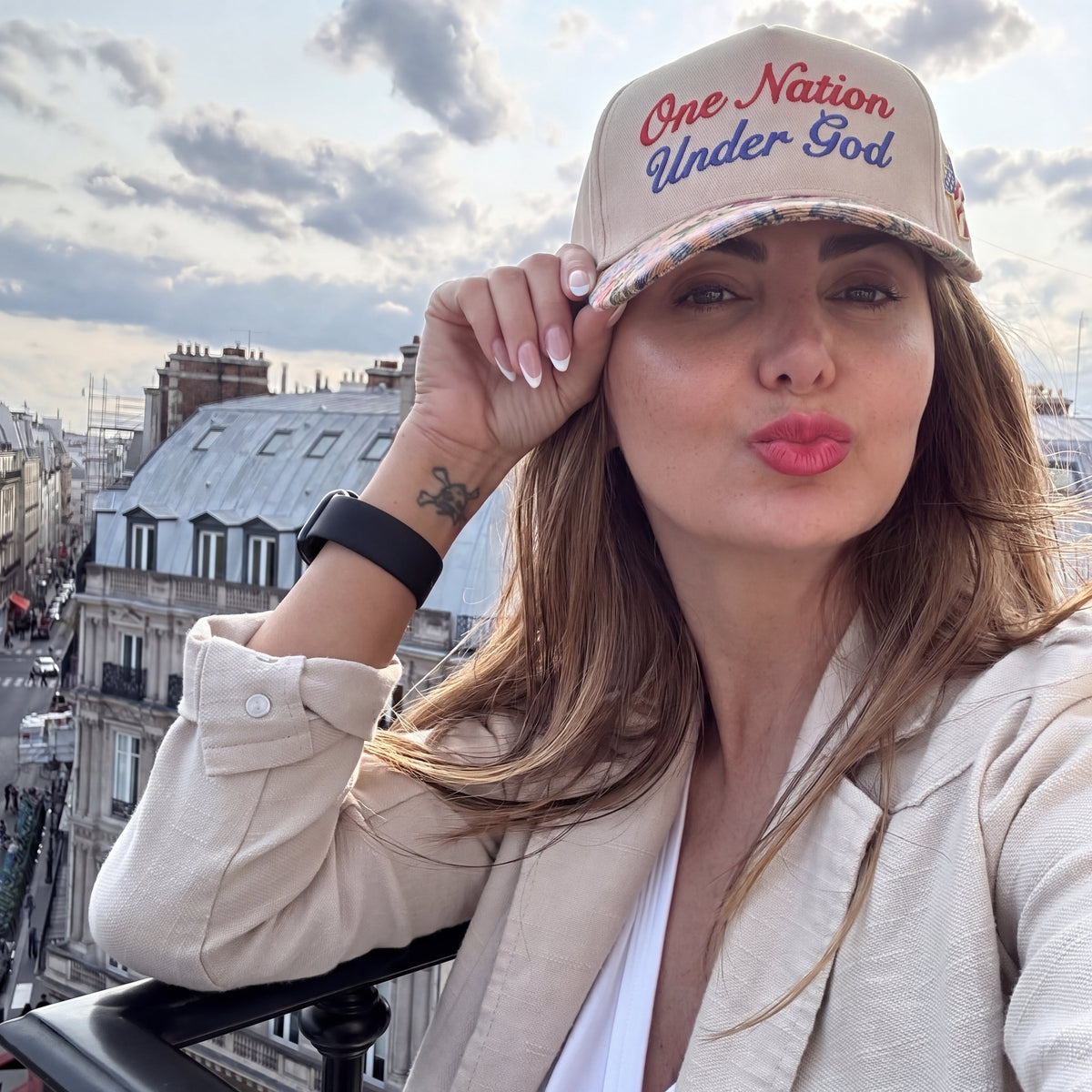 One Nation Under God FLoral Hat