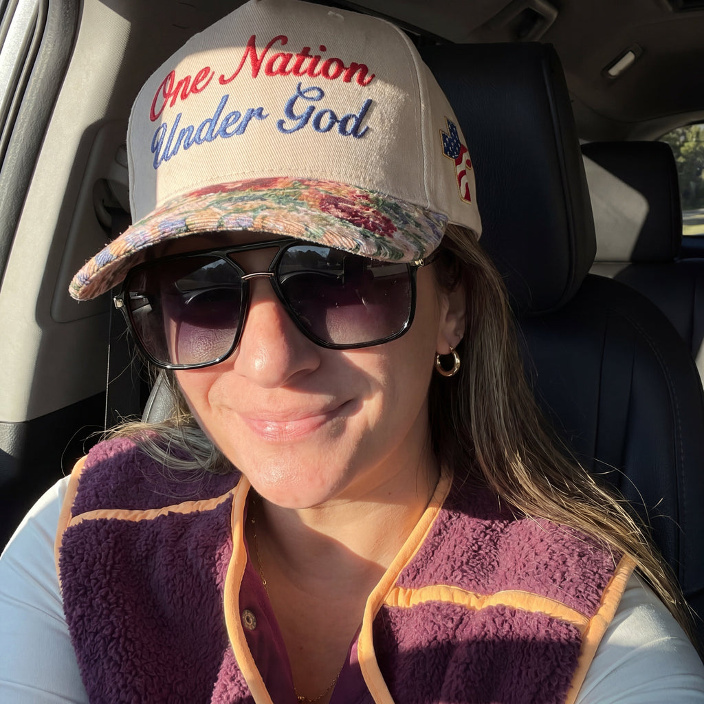 One Nation Under God FLoral Hat