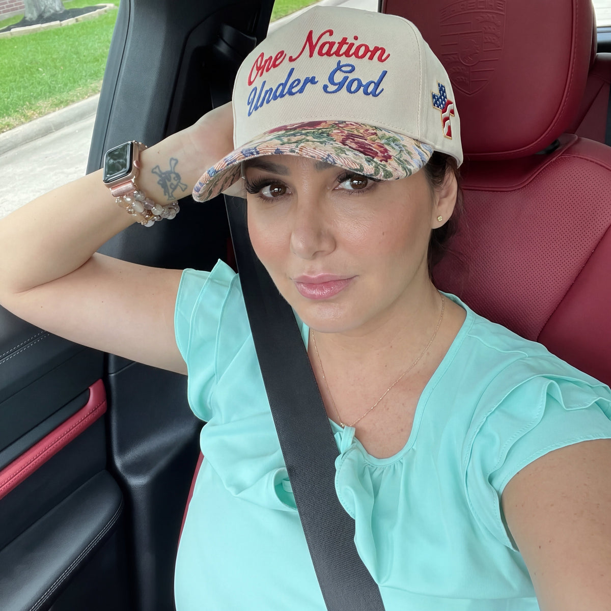 One Nation Under God FLoral Hat