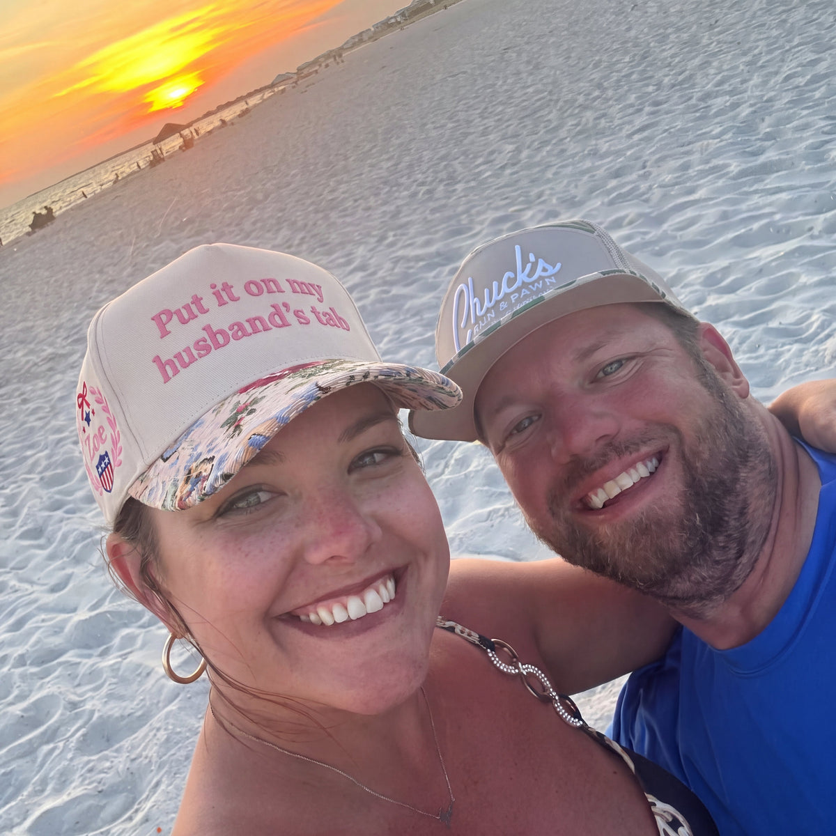 Put It On My Husband's Tab FLoral Hat