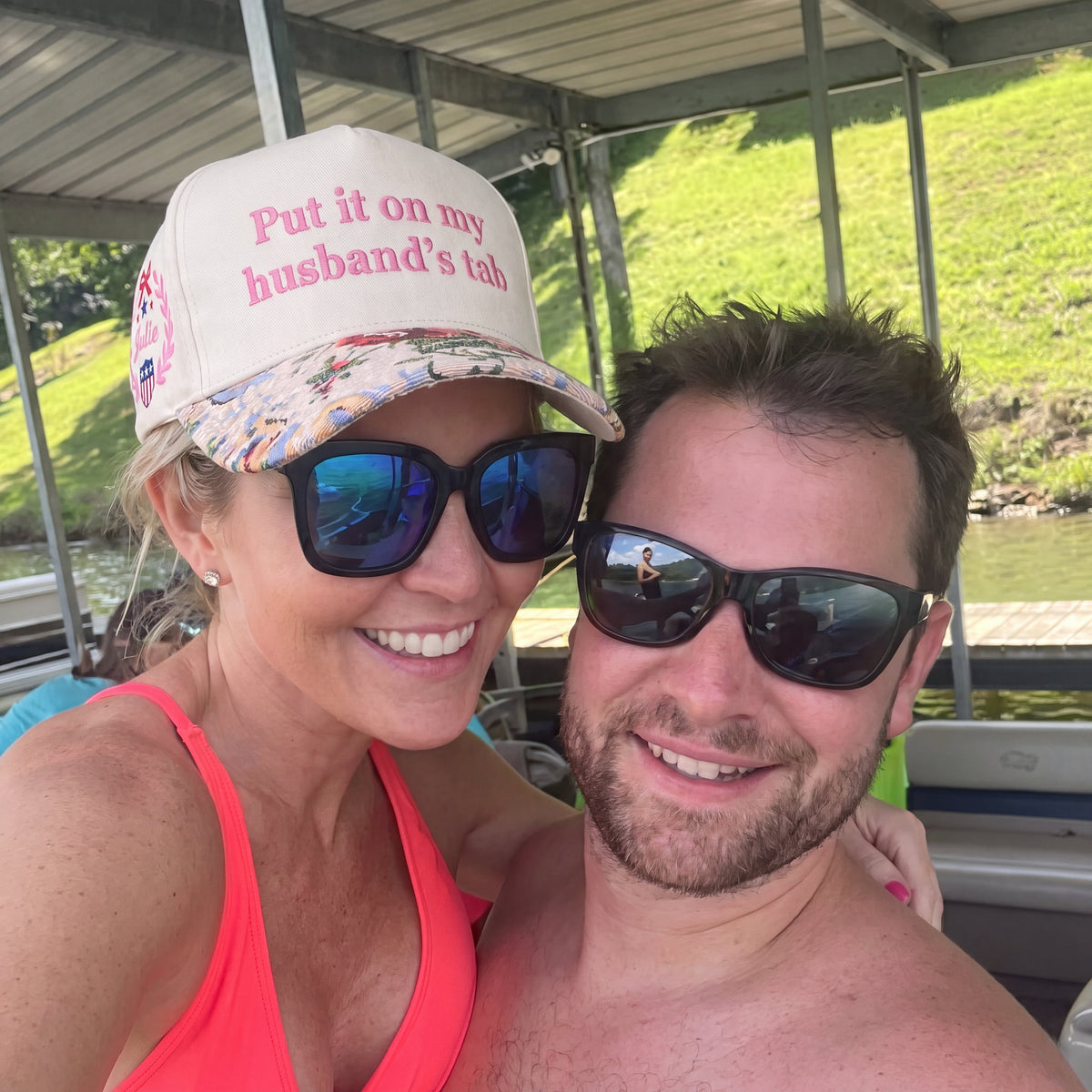Put It On My Husband's Tab FLoral Hat