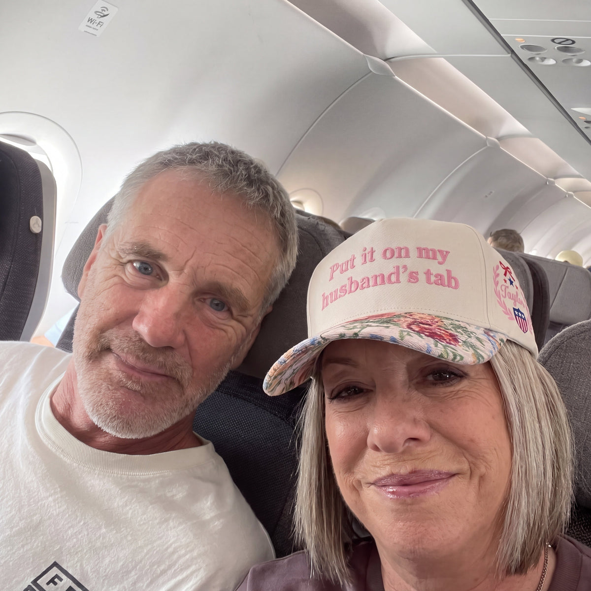 Put It On My Husband's Tab FLoral Hat