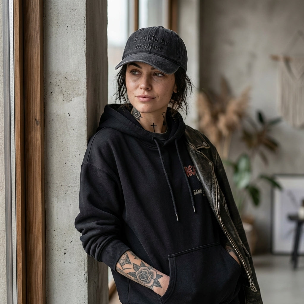 I Could Be Meaner Gothic Washed Cap