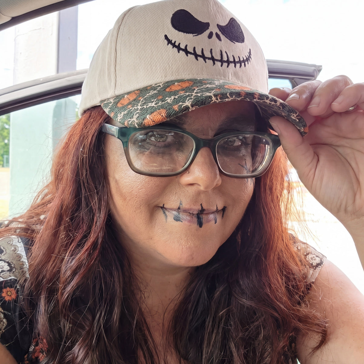 Husband Jack Pumpkin Tapestry Brim Hat