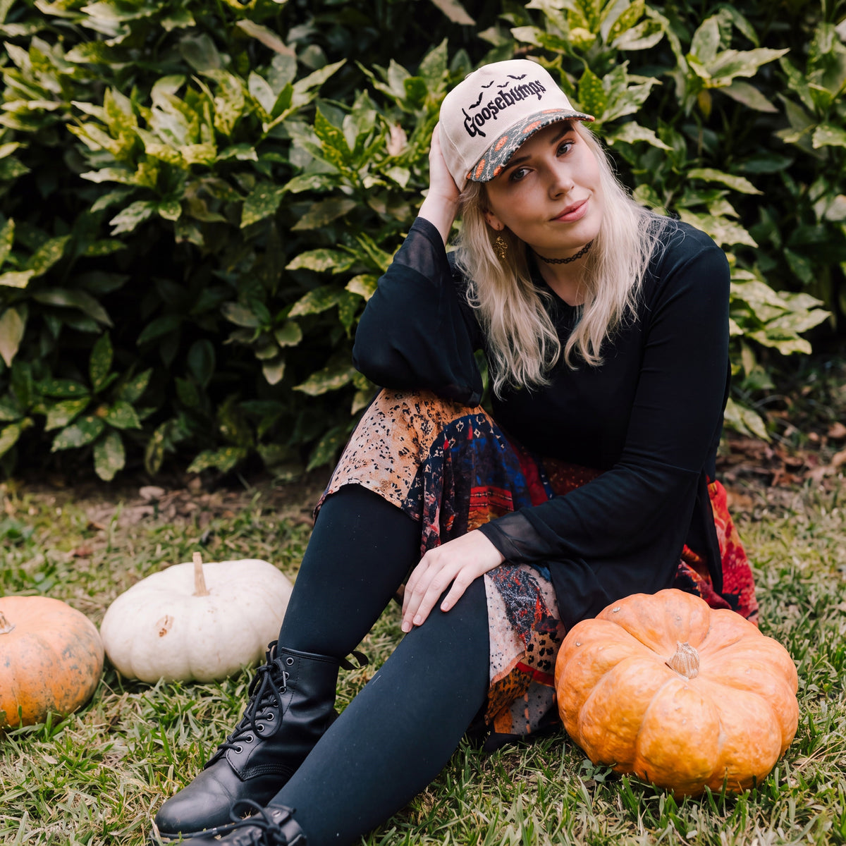 Goosebumps Pumpkin Tapestry Brim Hat