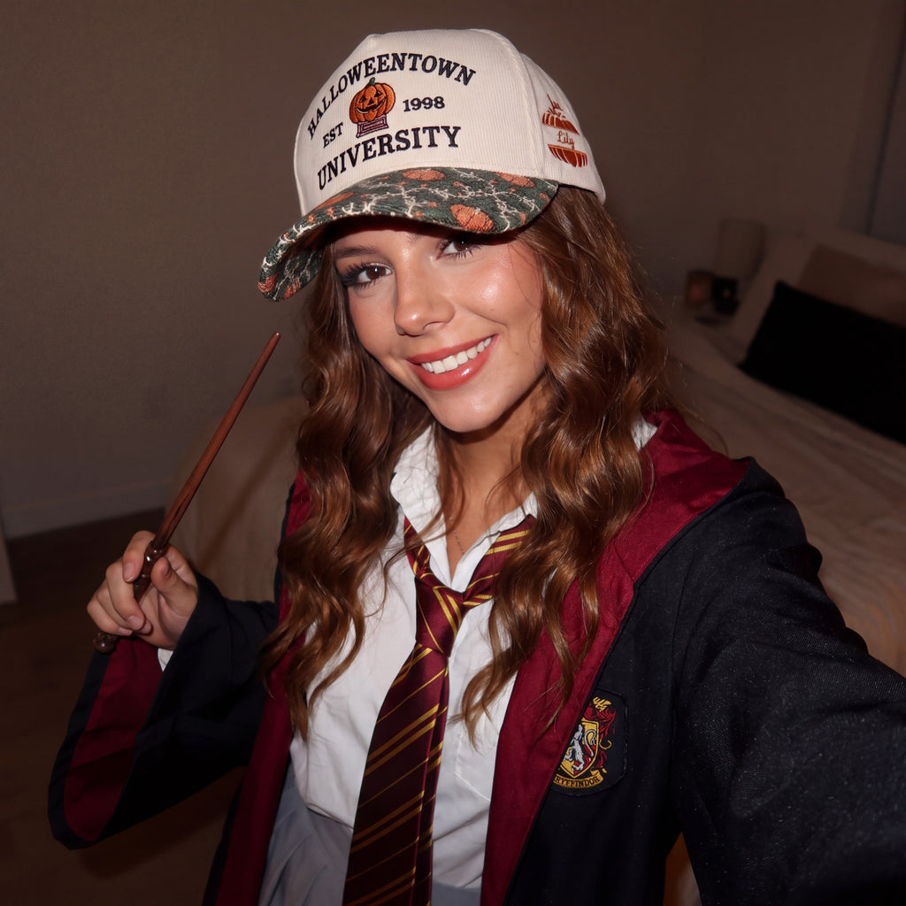 Halloween University Pumpkin Tapestry Brim Hat