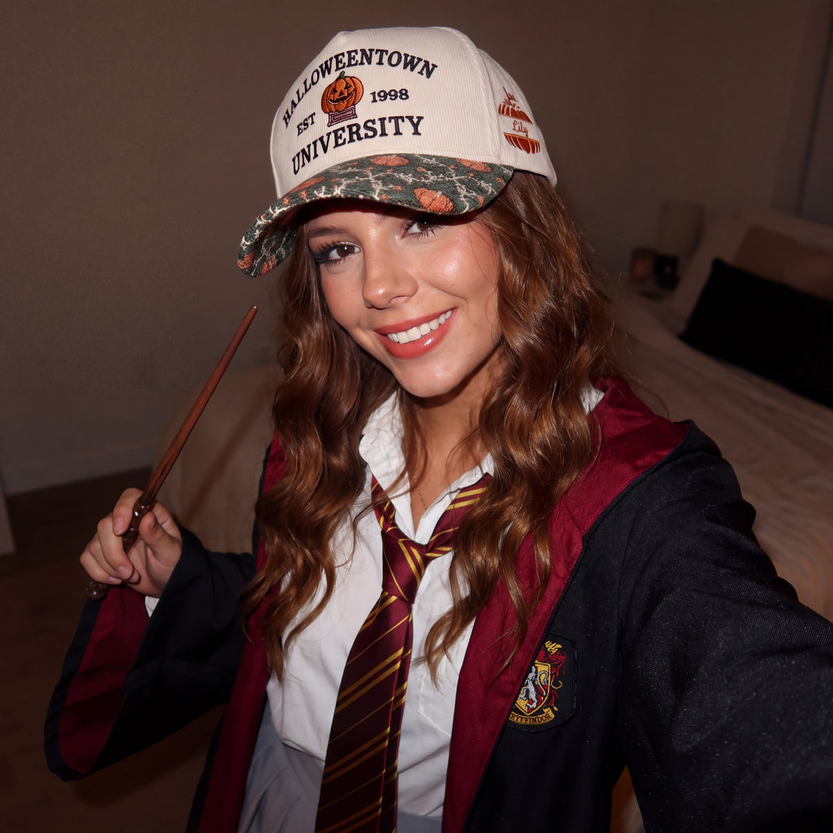 Halloween University Pumpkin Tapestry Brim Hat