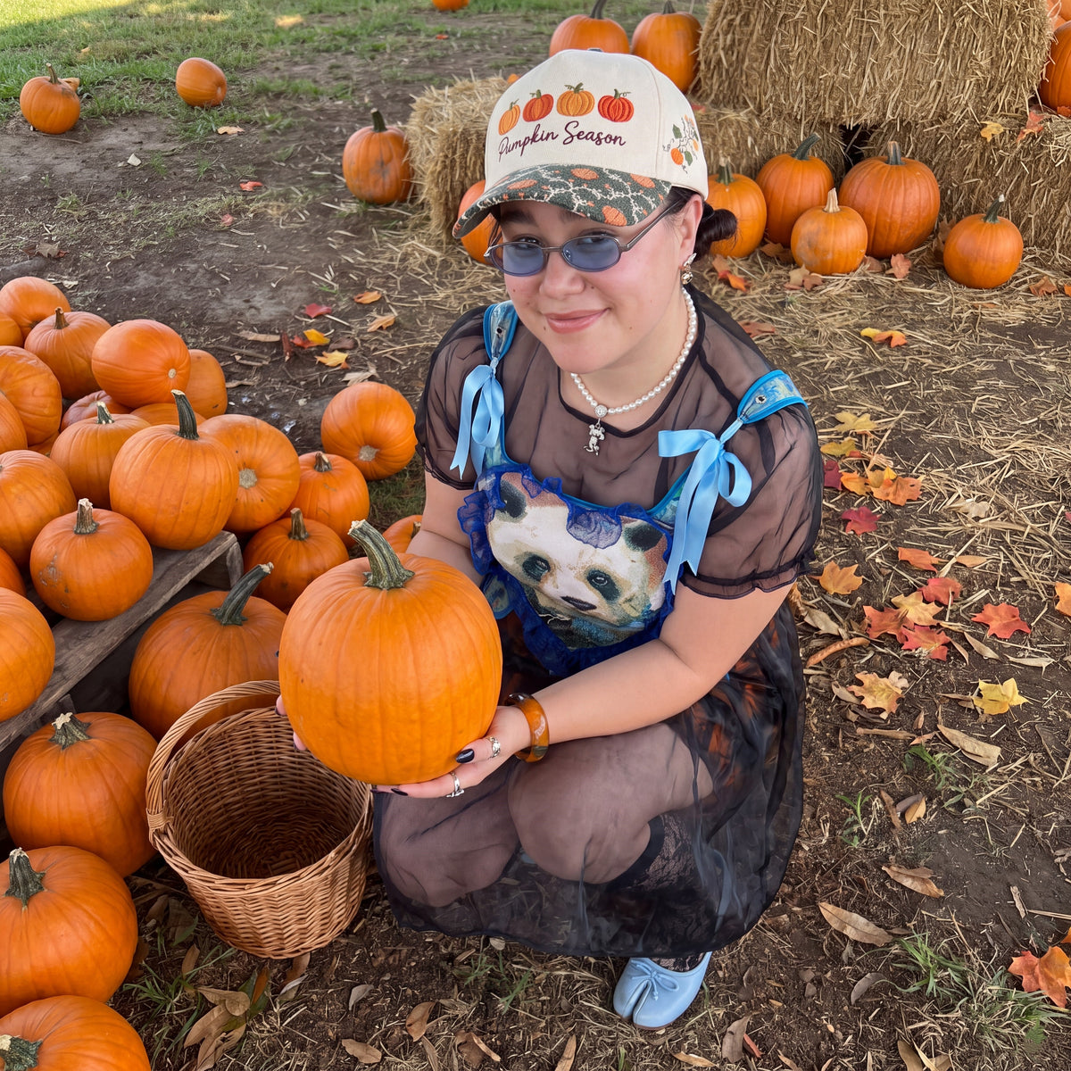 Pumpkin Season Tapestry Brim Hat