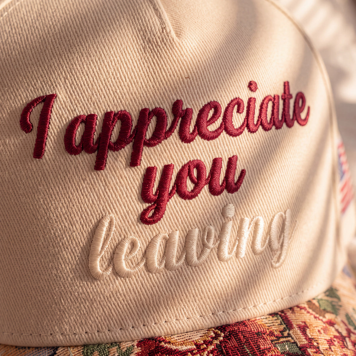 I Appreciate You Tapestry FLoral Hat