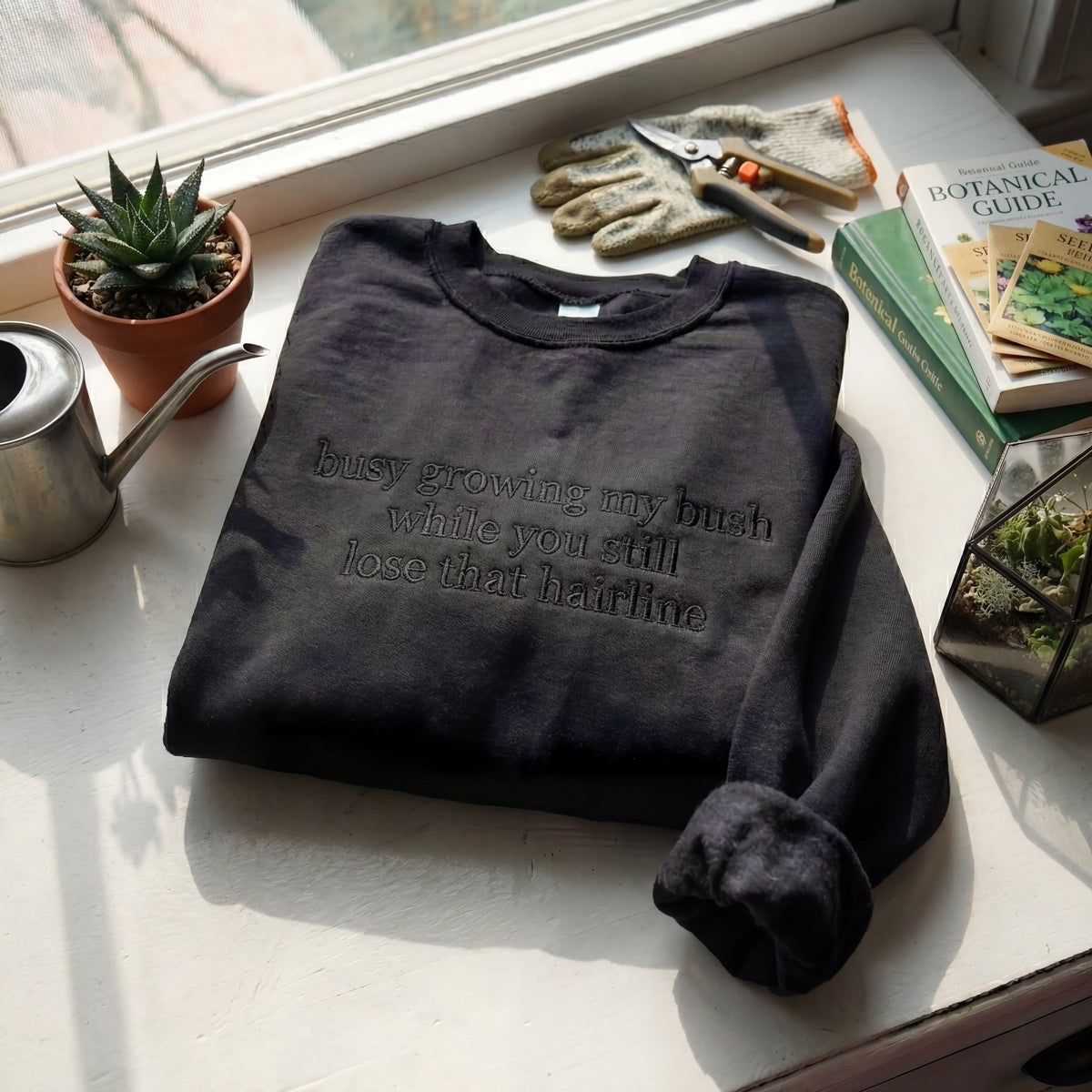 Busy Growing My Bush Embroidered Shirt