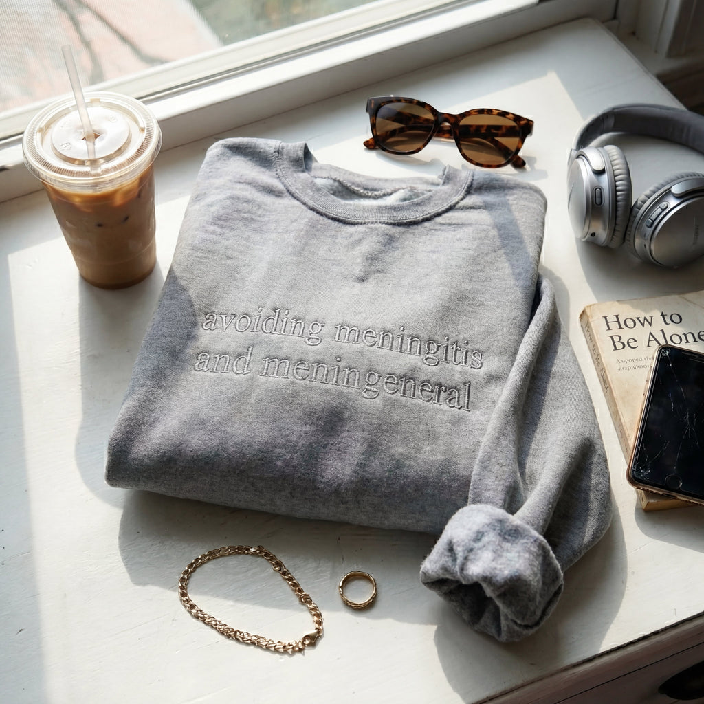 Avoiding Meningitis And Meningenera Embroidered Shirt