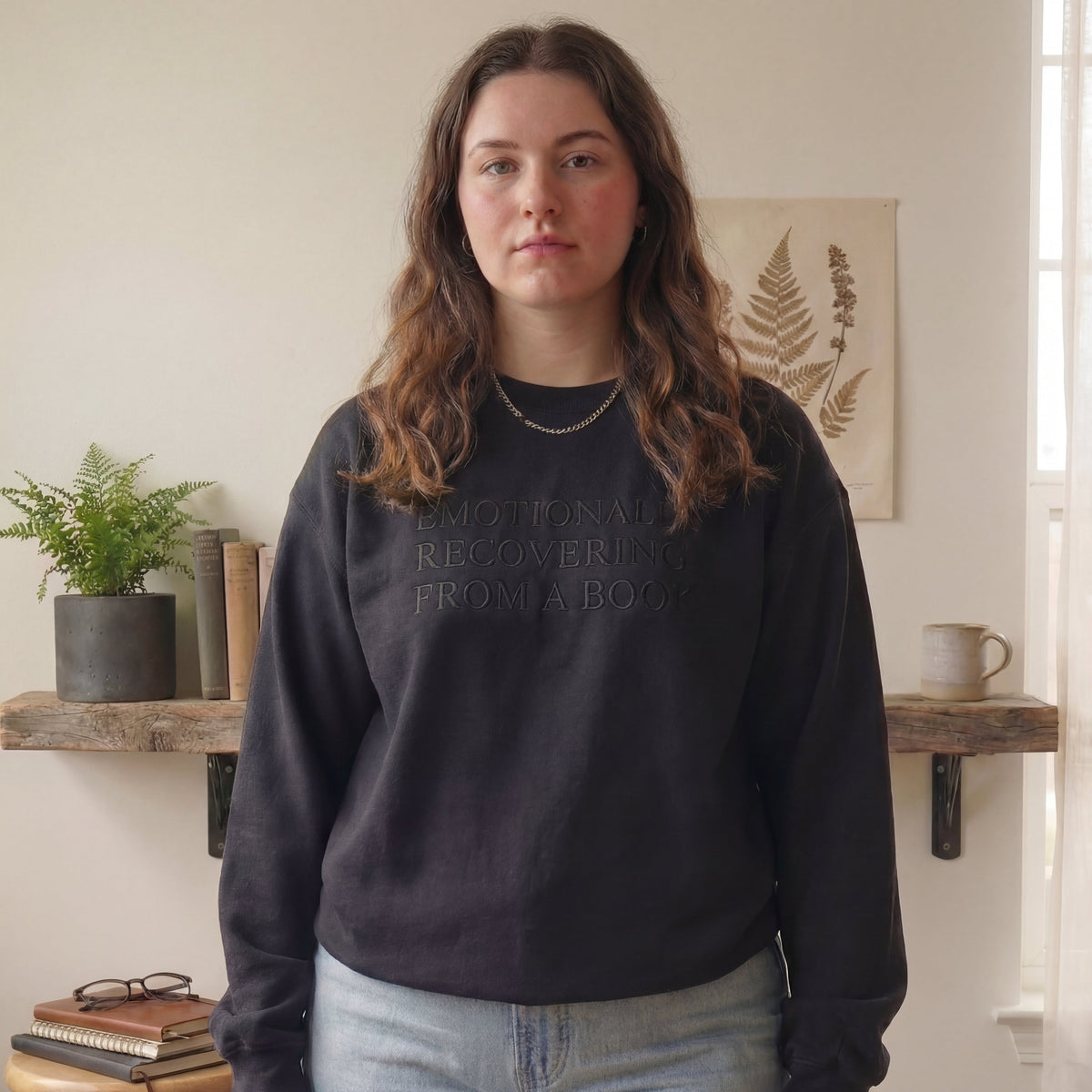 Emotionally Recovering From A Book Embroidered Shirt