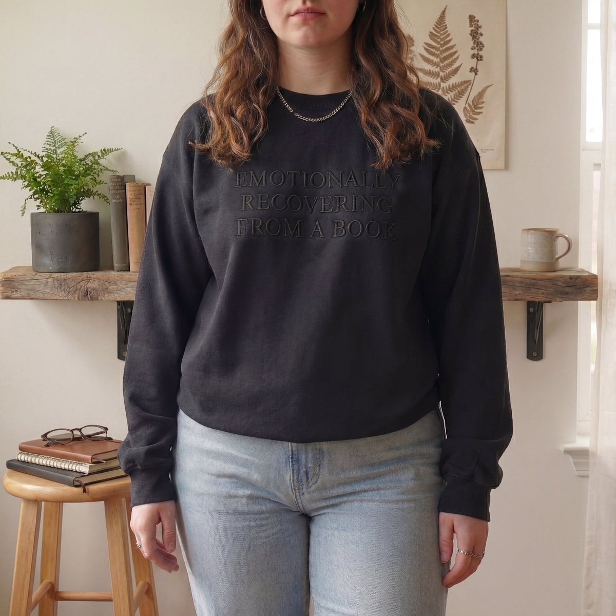 Emotionally Recovering From A Book Embroidered Shirt