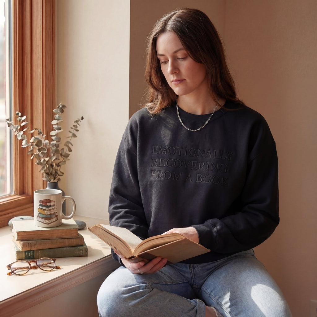 Emotionally Recovering From A Book Embroidered Shirt