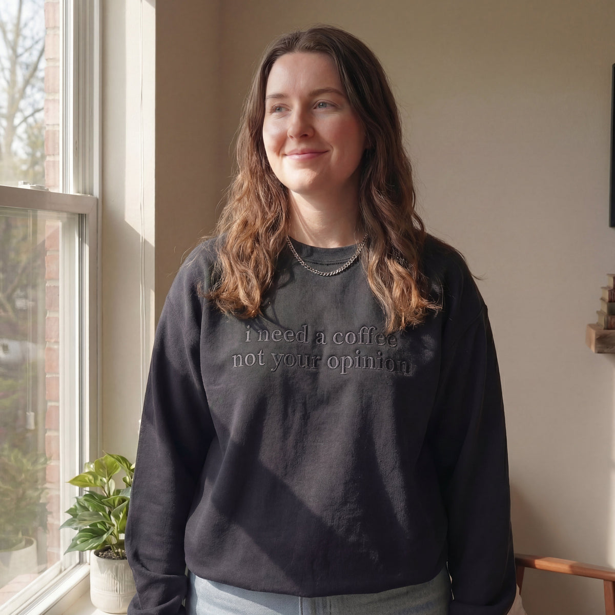 I Need A Coffee Not Your Opinion Embroidered Shirt