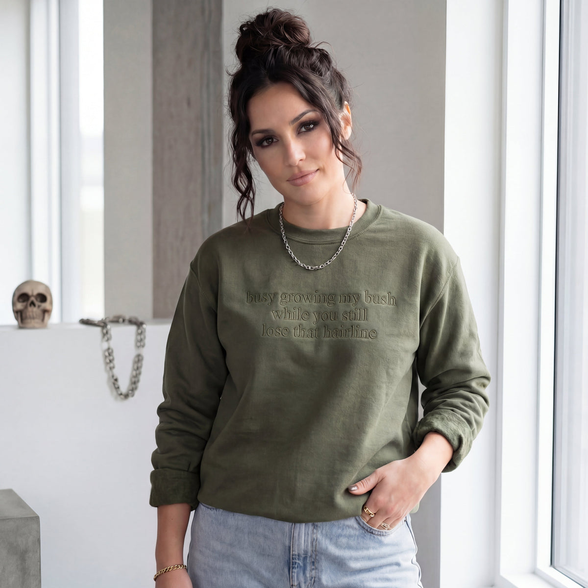 Busy Growing My Bush Embroidered Shirt