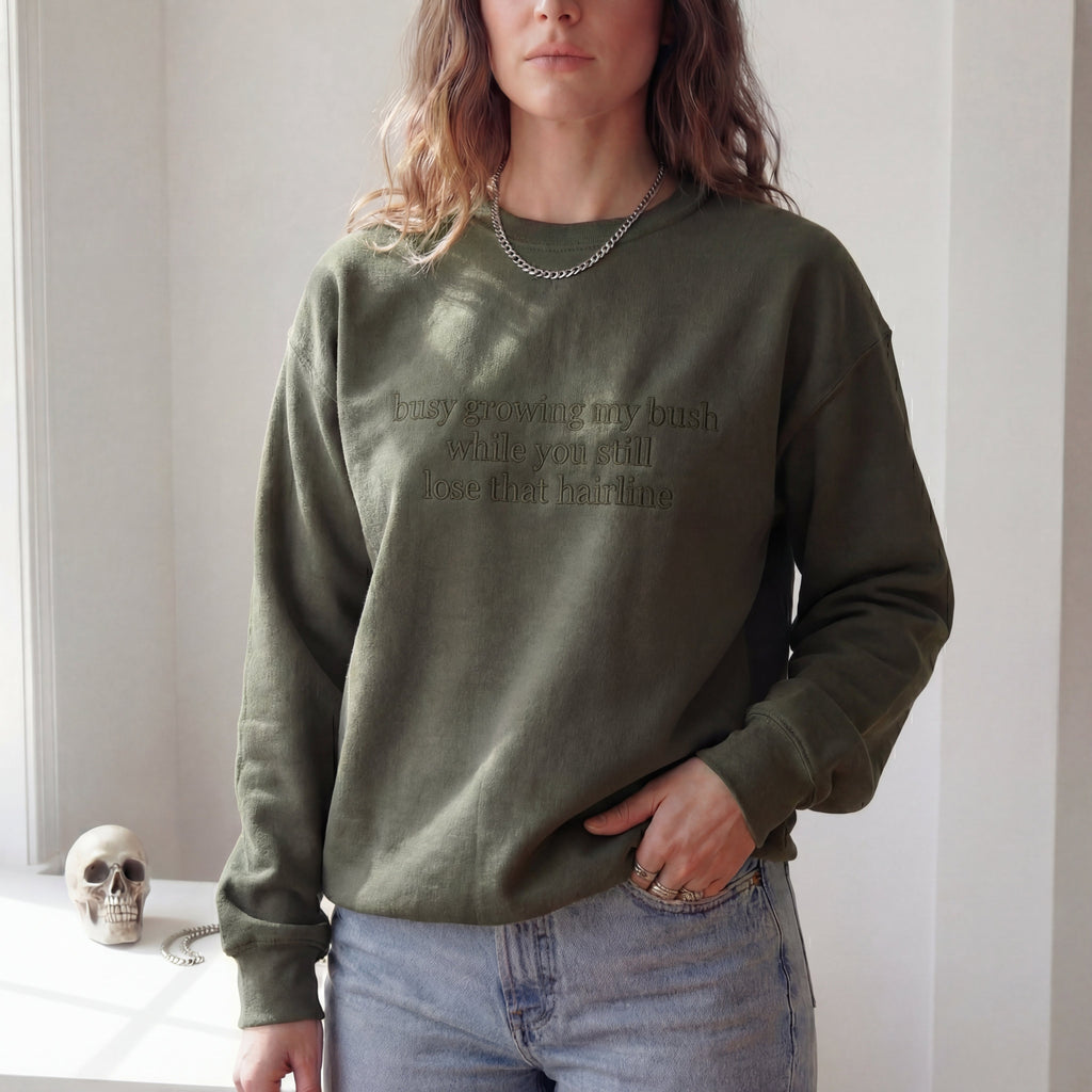 Busy Growing My Bush Embroidered Shirt
