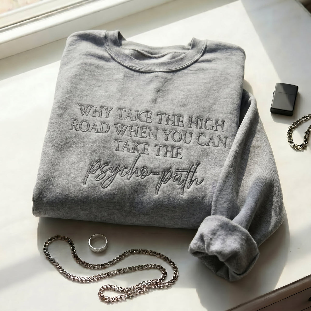 Why Take The High Road When You Can Take The Psycho-Path Embroidered Shirt