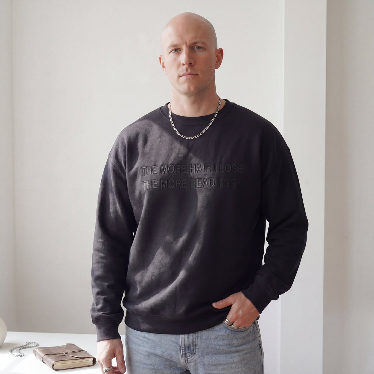 The More Hair I Lose The More Head I Get Embroidered Shirt