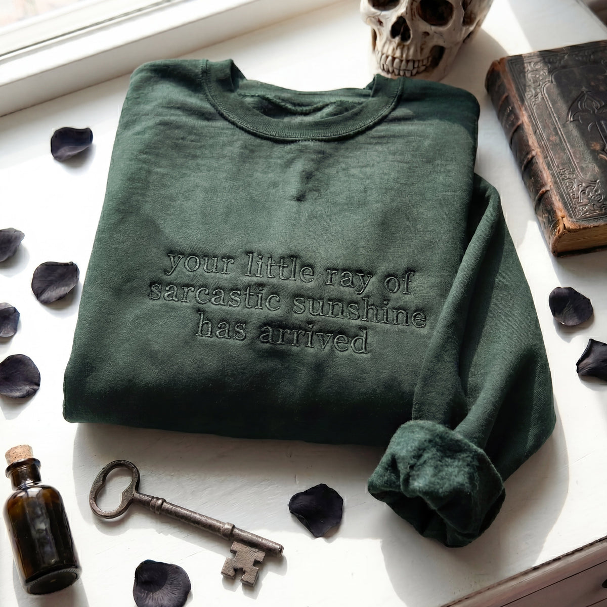 Your Little Ray Of Sarcastic Sunshine Has Arrived Embroidered Shirt