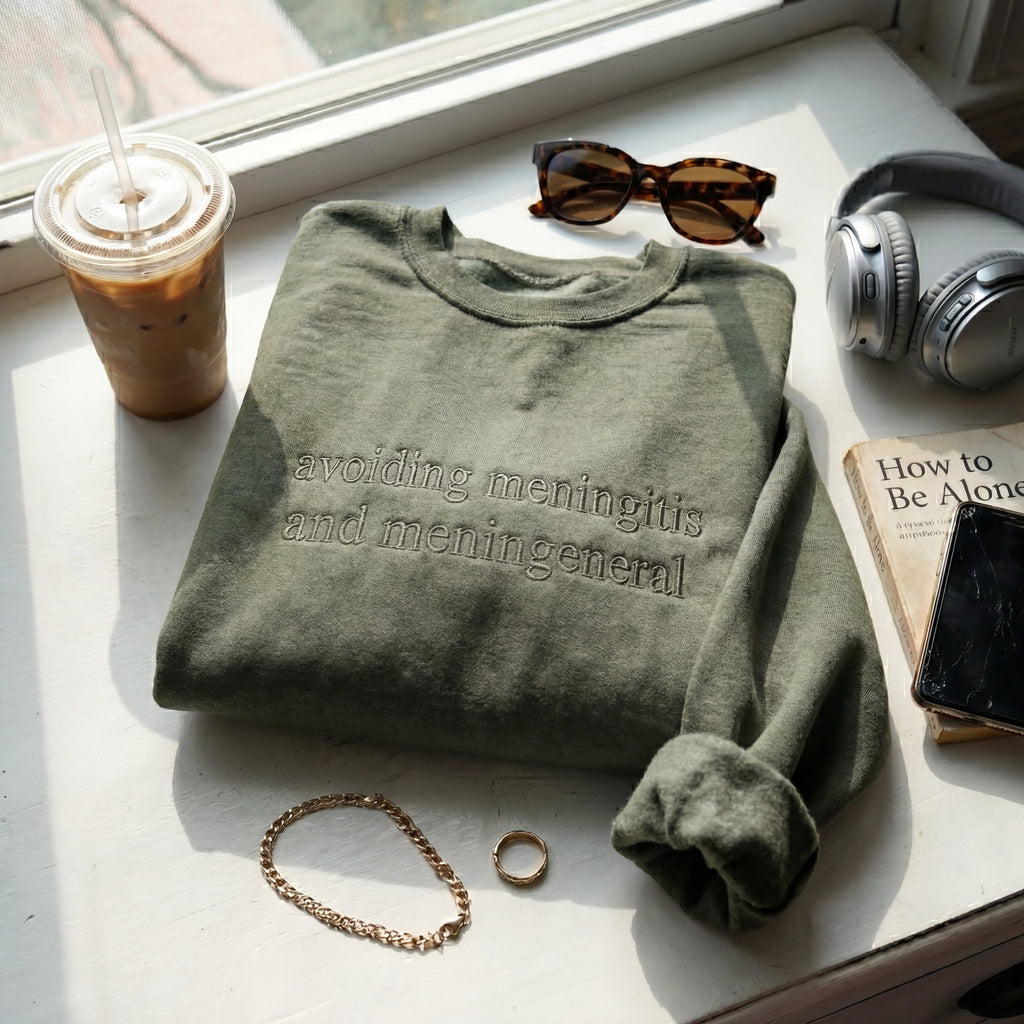 Avoiding Meningitis And Meningenera Embroidered Shirt