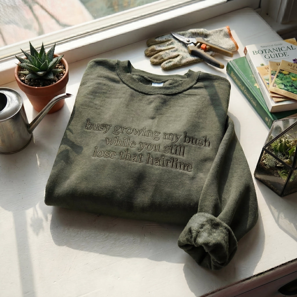 Busy Growing My Bush Embroidered Shirt