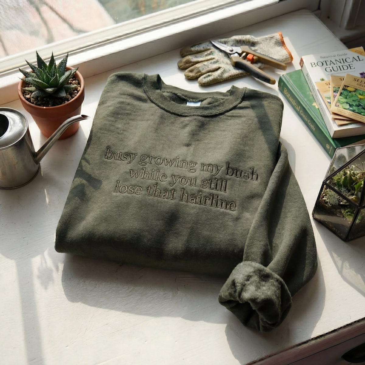 Busy Growing My Bush Embroidered Shirt