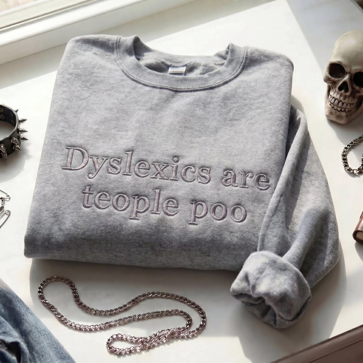 Dyslexics Are Teople Poo Embroidered Shirt