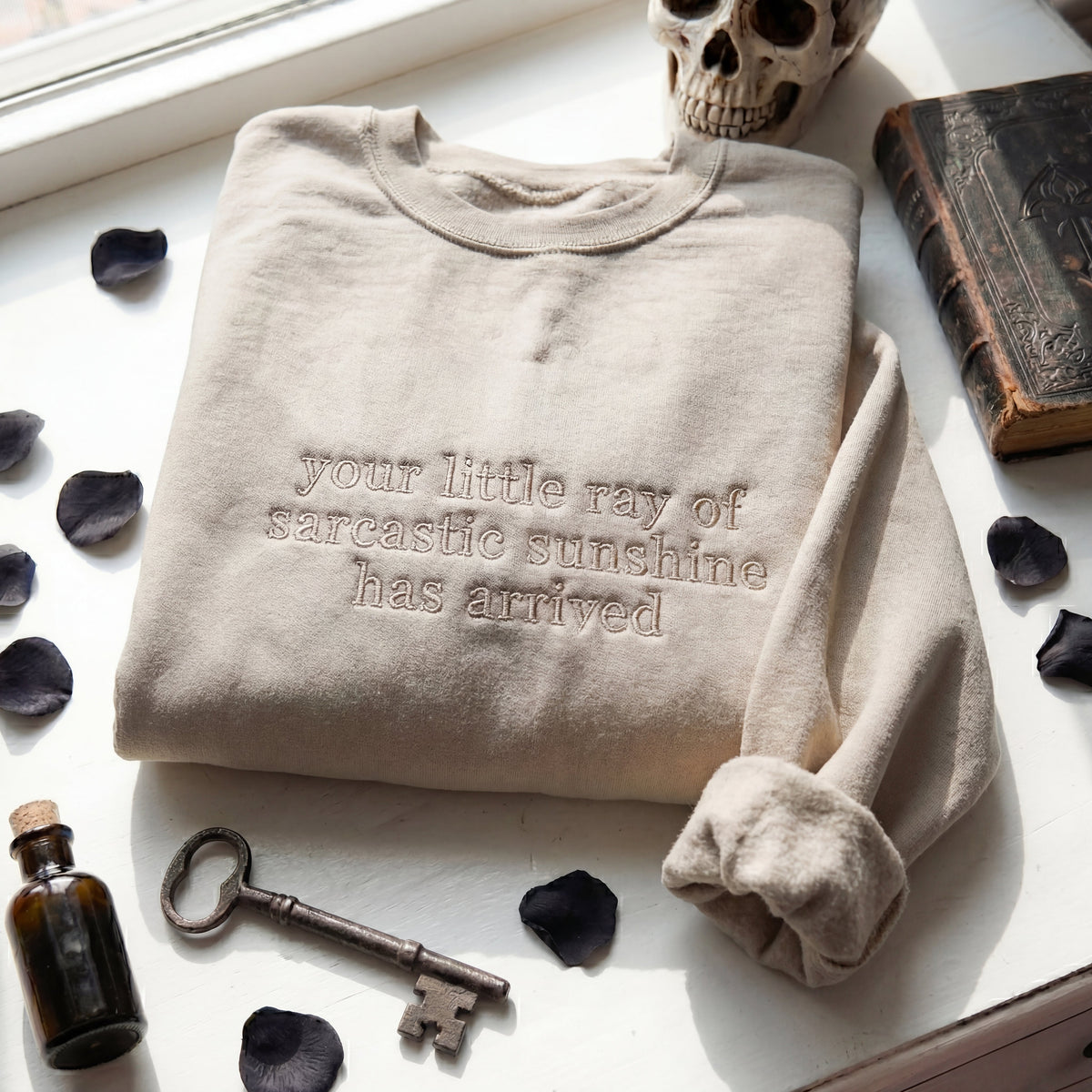 Your Little Ray Of Sarcastic Sunshine Has Arrived Embroidered Shirt