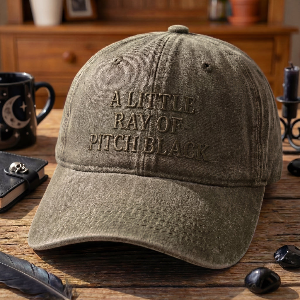 A Little Ray Of Pitch Black Washed Cap