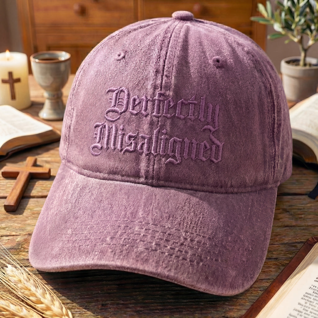 Perfectly Misaligned Gothic Washed Cap