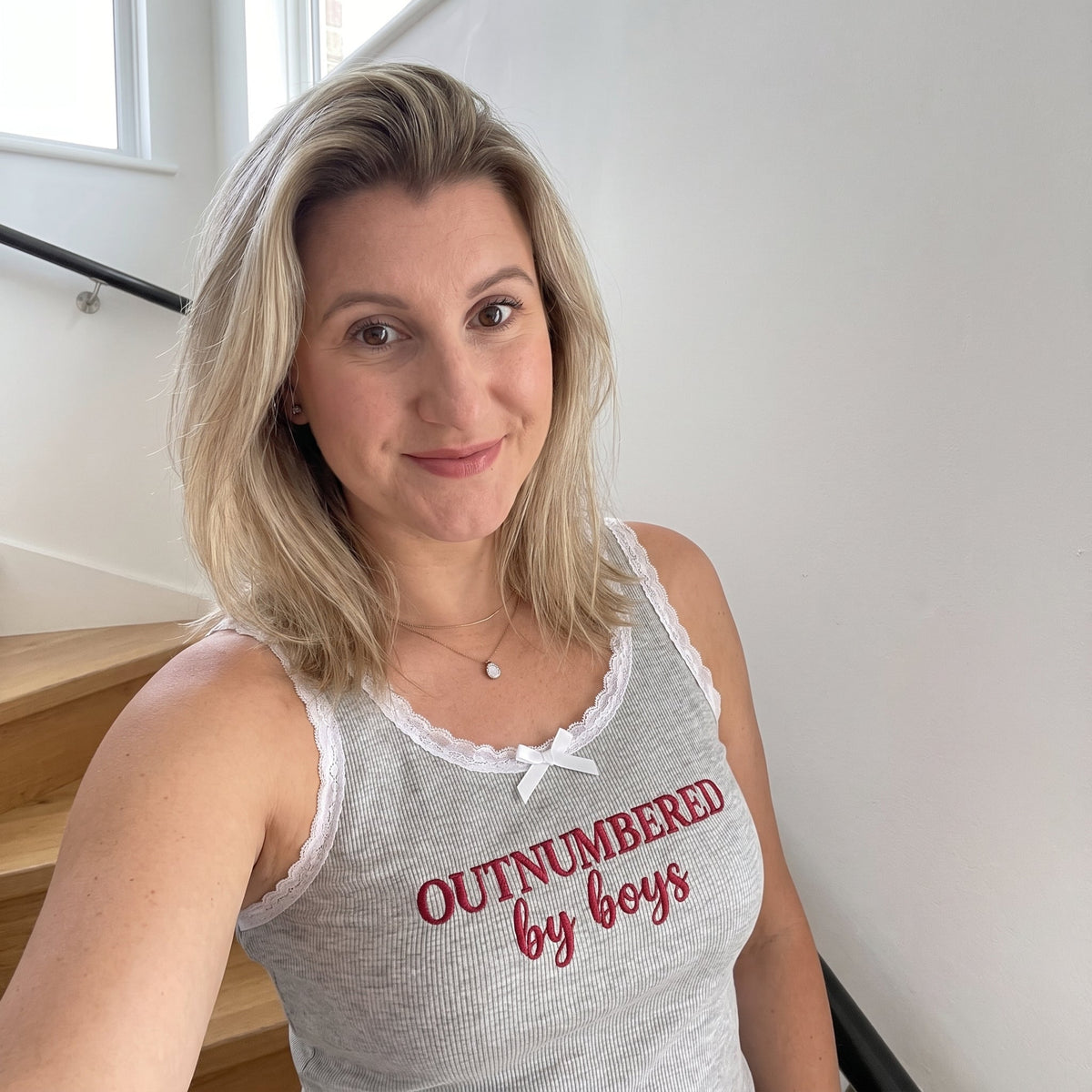 Outnumbered By Boys Lace Tank Top