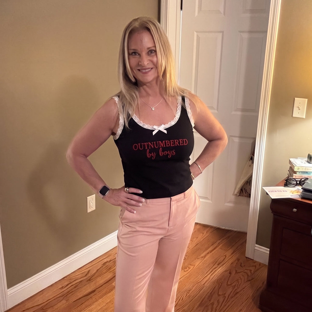 Outnumbered By Boys Lace Tank Top