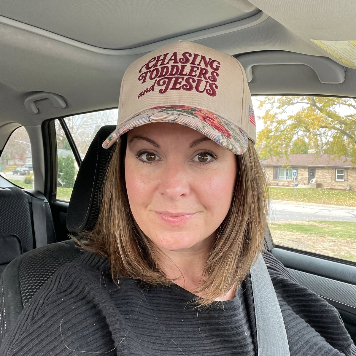 Chasing Toddlers And Jesus FLoral Hat