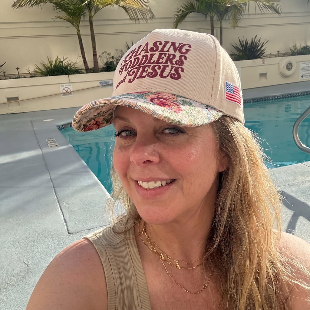 Chasing Toddlers And Jesus FLoral Hat
