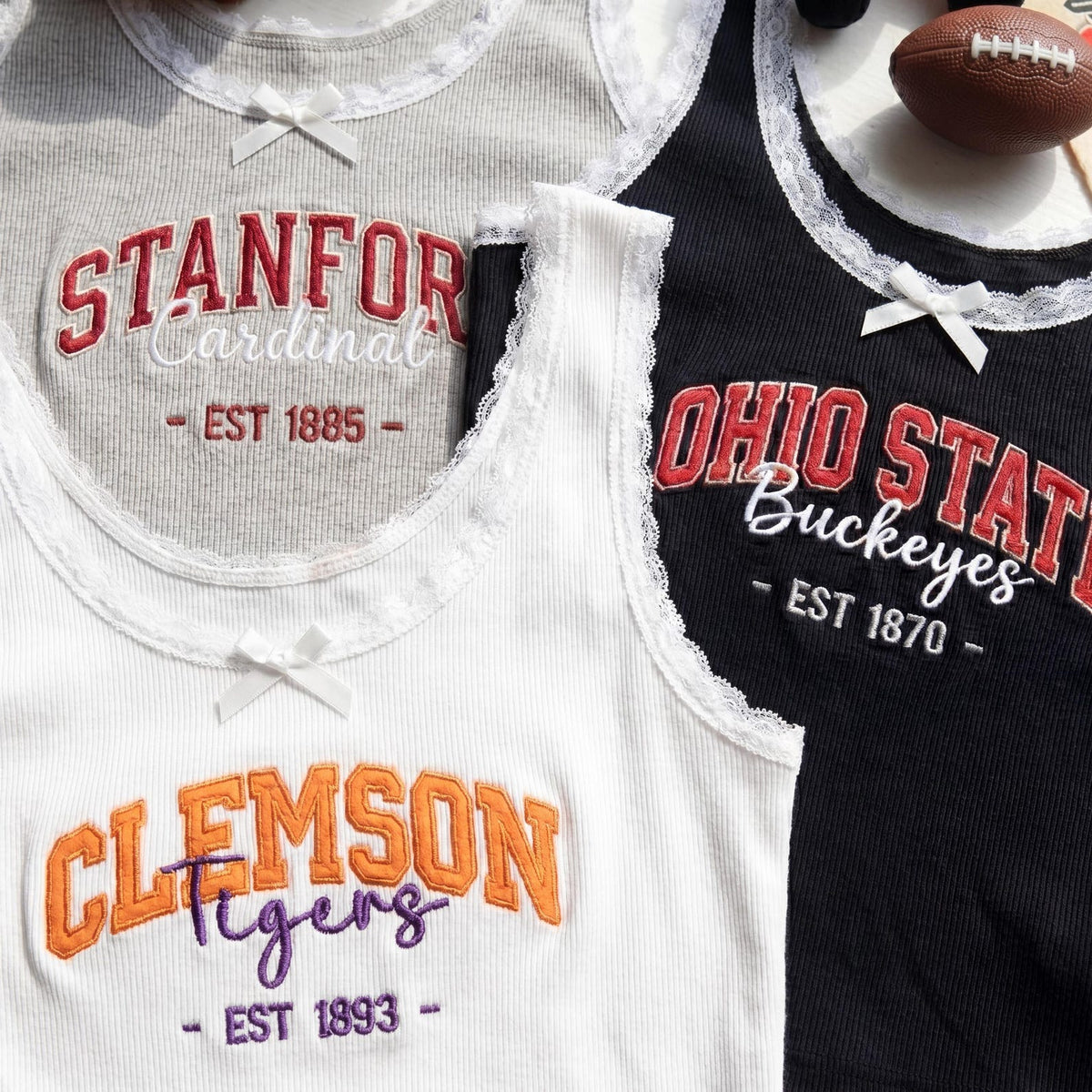 Custom University Lace Tank Top